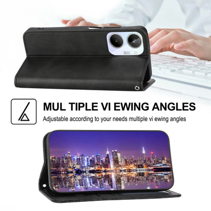 Cubic Grid Calf Texture Magnetic Leather Phone Case, For Realme 10 4G