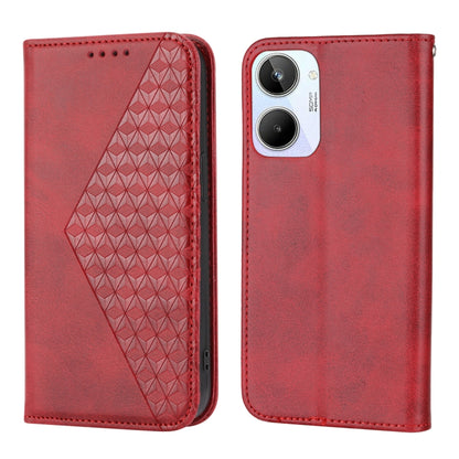 Cubic Grid Calf Texture Magnetic Leather Phone Case, Series 1