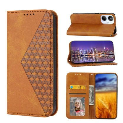 Cubic Grid Calf Texture Magnetic Leather Phone Case, For Realme 10 4G