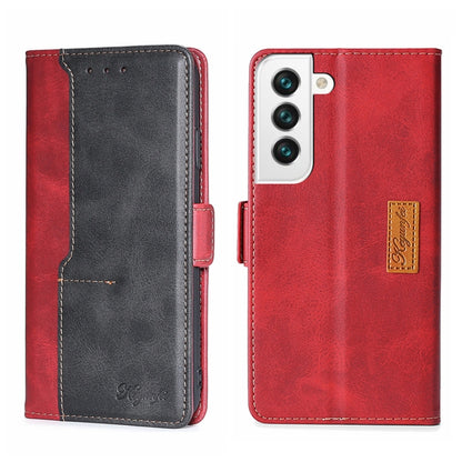 Contrast Color Side Buckle Leather Phone Case