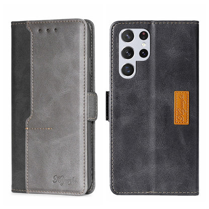 Contrast Color Side Buckle Leather Phone Case, For Samsung Galaxy S23 5G, For Samsung Galaxy S23 Ultra 5G, For Samsung Galaxy S23+ 5G, For Samsung Galaxy A04E
