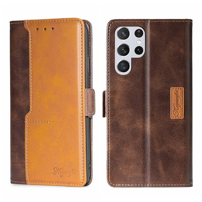 Contrast Color Side Buckle Leather Phone Case