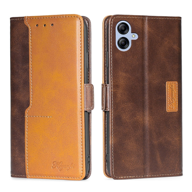 Contrast Color Side Buckle Leather Phone Case