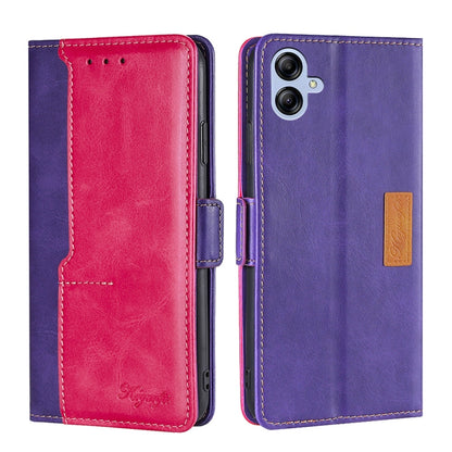 Contrast Color Side Buckle Leather Phone Case