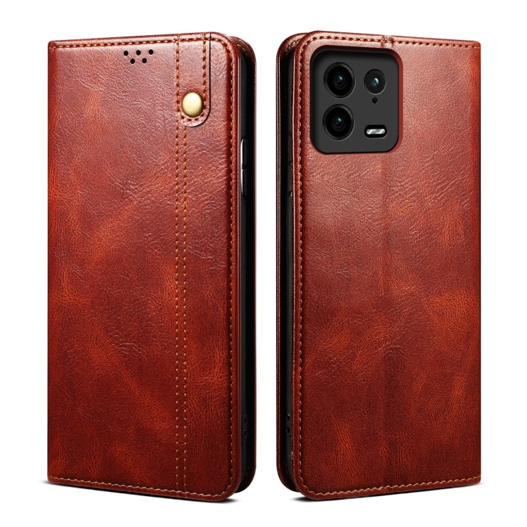 Oil Wax Crazy Horse Texture Leather Phone Case, For Xiaomi 13 Pro, For Samsung Galaxy S23 5G, For Samsung Galaxy S23+ 5G