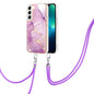 Electroplating Marble Dual-side IMD TPU Phone Case with Lanyard