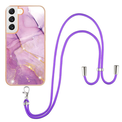 Electroplating Marble Dual-side IMD TPU Phone Case with Lanyard