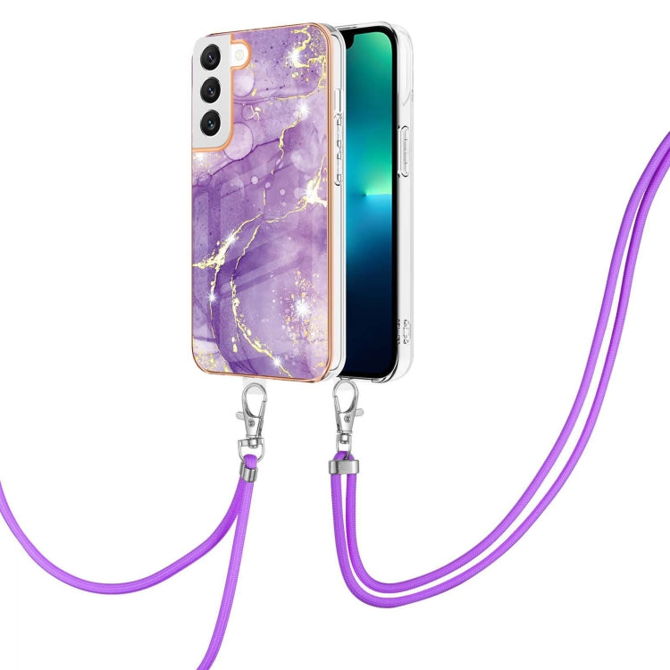 Electroplating Marble Dual-side IMD TPU Phone Case with Lanyard