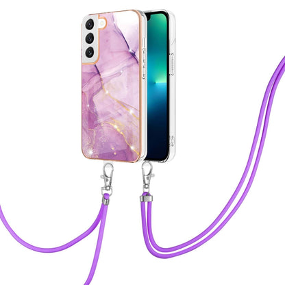 Electroplating Marble Dual-side IMD TPU Phone Case with Lanyard