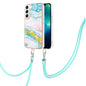 Electroplating Marble Dual-side IMD TPU Phone Case with Lanyard