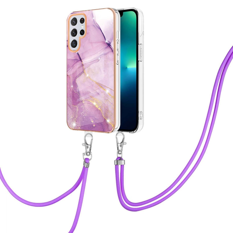 Electroplating Marble Dual-side IMD TPU Phone Case with Lanyard