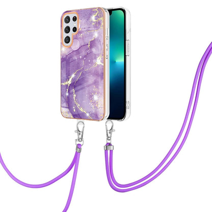 Electroplating Marble Dual-side IMD TPU Phone Case with Lanyard