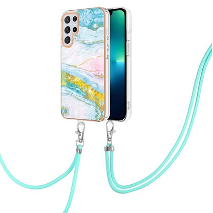 Electroplating Marble Dual-side IMD TPU Phone Case with Lanyard