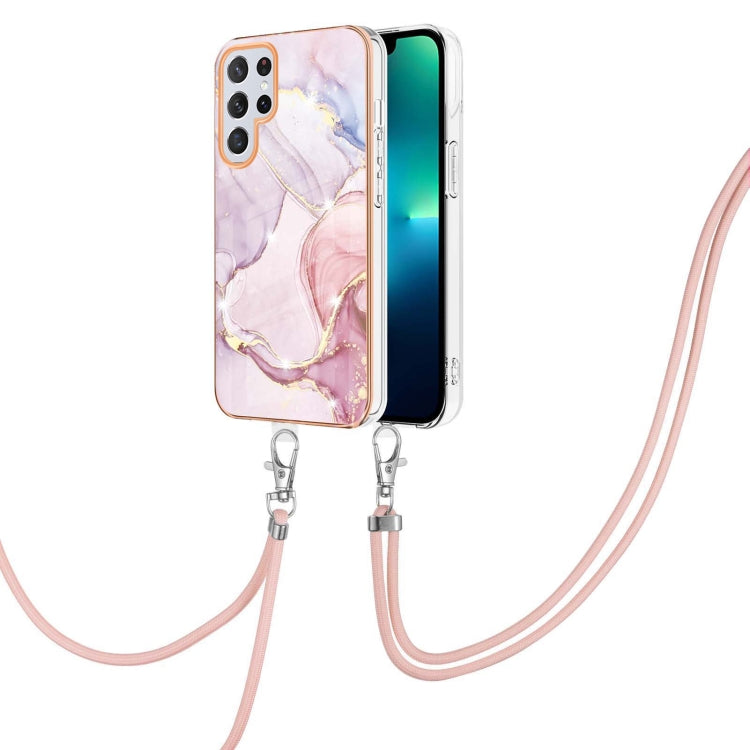 Electroplating Marble Dual-side IMD TPU Phone Case with Lanyard