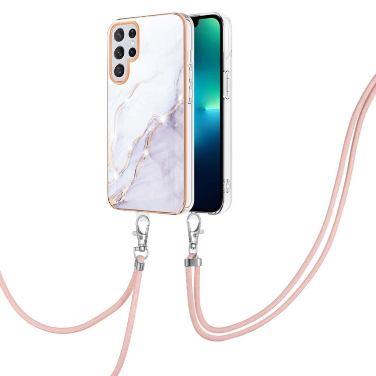 Electroplating Marble Dual-side IMD TPU Phone Case with Lanyard