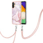 Electroplating Marble Dual-side IMD TPU Phone Case with Lanyard