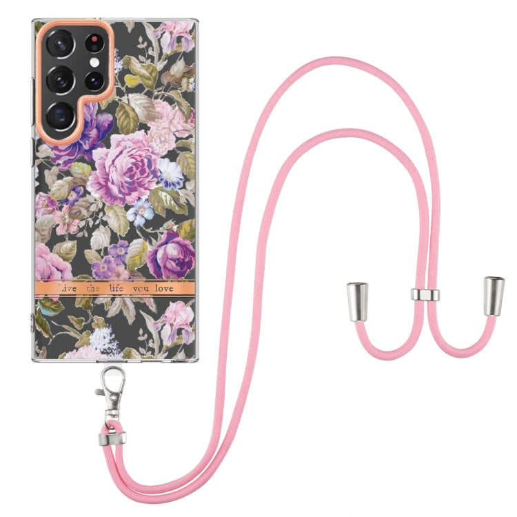 Flowers and Plants Series IMD TPU Phone Case with Lanyard