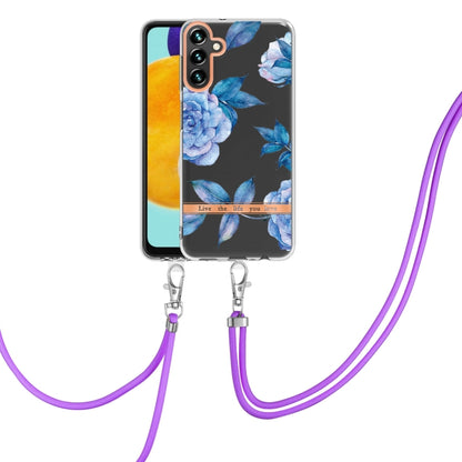 Flowers and Plants Series IMD TPU Phone Case with Lanyard, For Samsung Galaxy S23 5G, For Samsung Galaxy S23+ 5G, For Samsung Galaxy S23 Ultra 5G, For Samsung Galaxy A14 5G
