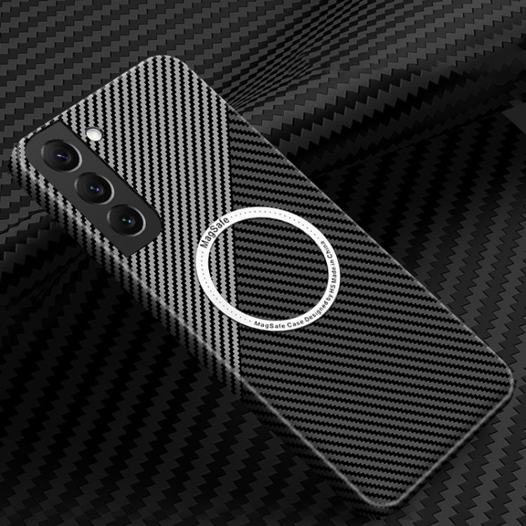 Carbon Fiber Texture MagSafe Magnetic Phone Case, For Samsung Galaxy S23 5G, For Samsung Galaxy S23+ 5G, For Samsung Galaxy S23 Ultra 5G