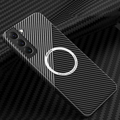 Carbon Fiber Texture MagSafe Magnetic Phone Case, For Samsung Galaxy S23 5G, For Samsung Galaxy S23+ 5G, For Samsung Galaxy S23 Ultra 5G