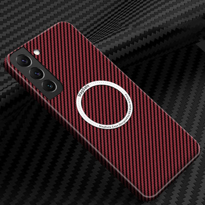 Carbon Fiber Texture MagSafe Magnetic Phone Case, For Samsung Galaxy S23 5G, For Samsung Galaxy S23+ 5G, For Samsung Galaxy S23 Ultra 5G