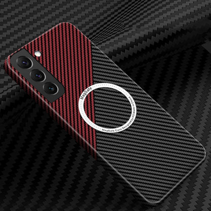 Carbon Fiber Texture MagSafe Magnetic Phone Case, For Samsung Galaxy S23 5G, For Samsung Galaxy S23+ 5G, For Samsung Galaxy S23 Ultra 5G