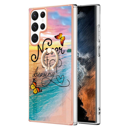 Electroplating IMD TPU Phone Case with Ring, For Samsung Galaxy S23 5G, For Samsung Galaxy S23+ 5G, For Samsung Galaxy S23 Ultra 5G, For Samsung Galaxy A14 5G