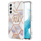 Splicing Marble Flower IMD TPU Phone Case with Ring Holder