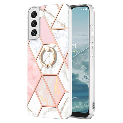 Splicing Marble Flower IMD TPU Phone Case Ring Holder