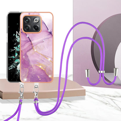 Electroplating Marble Dual-side IMD Phone Case with Lanyard, For OnePlus 10T 5G / Ace Pro, For Motorola Moto E22, For Motorola Moto E32 4G / E32s, For OPPO A17