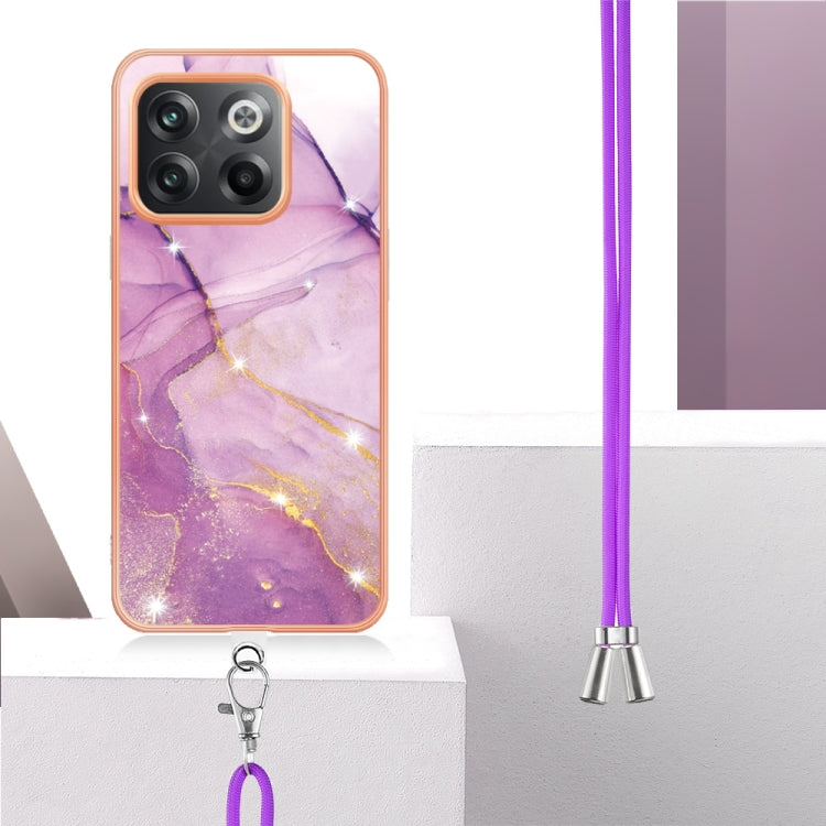 Electroplating Marble Dual-side IMD Phone Case with Lanyard, For OnePlus 10T 5G / Ace Pro, For Motorola Moto E22, For Motorola Moto E32 4G / E32s, For OPPO A17