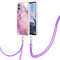 Electroplating Marble Dual-side IMD Phone Case with Lanyard, Series 2