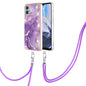 Electroplating Marble Dual-side IMD Phone Case with Lanyard, Series 2