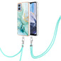 Electroplating Marble Dual-side IMD Phone Case with Lanyard, Series 2