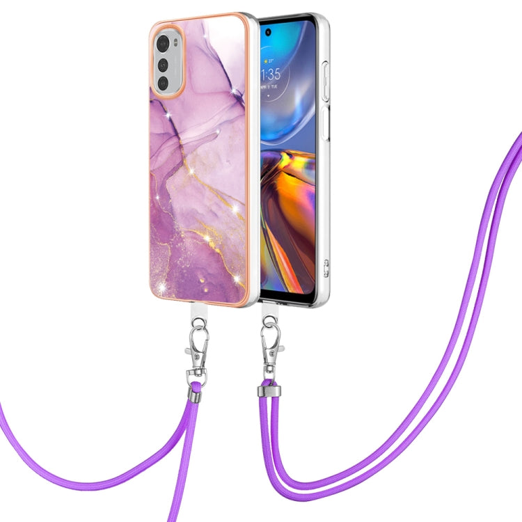 Electroplating Marble Dual-side IMD Phone Case with Lanyard, For OnePlus 10T 5G / Ace Pro, For Motorola Moto E22, For Motorola Moto E32 4G / E32s, For OPPO A17