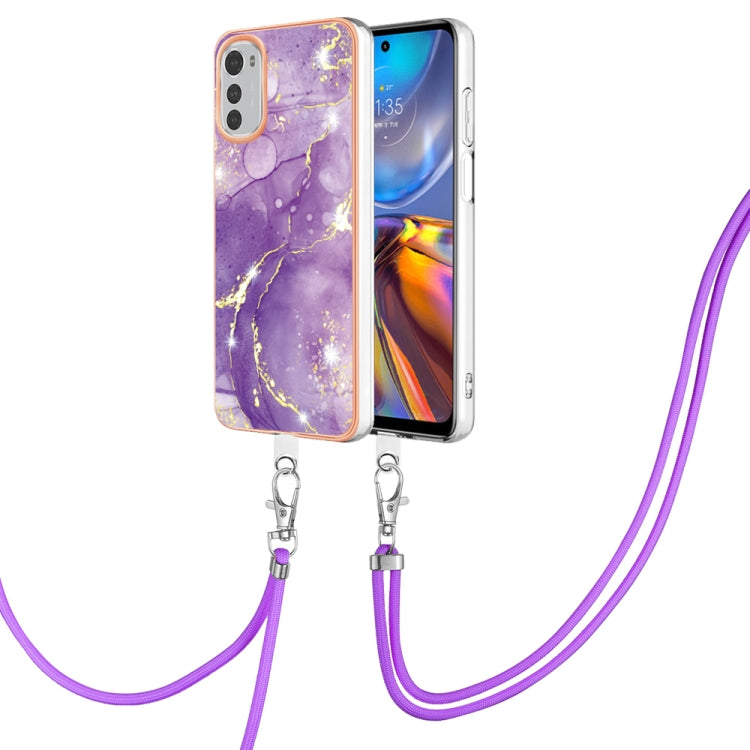 Electroplating Marble Dual-side IMD Phone Case with Lanyard, For OnePlus 10T 5G / Ace Pro, For Motorola Moto E22, For Motorola Moto E32 4G / E32s, For OPPO A17