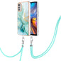 Electroplating Marble Dual-side IMD Phone Case with Lanyard, Series 1