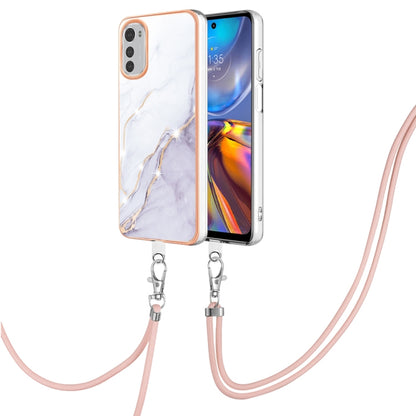 Electroplating Marble Dual-side IMD Phone Case with Lanyard, For OnePlus 10T 5G / Ace Pro, For Motorola Moto E22, For Motorola Moto E32 4G / E32s, For OPPO A17