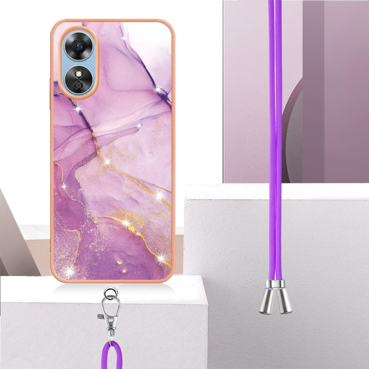 Electroplating Marble Dual-side IMD Phone Case with Lanyard, Series 1