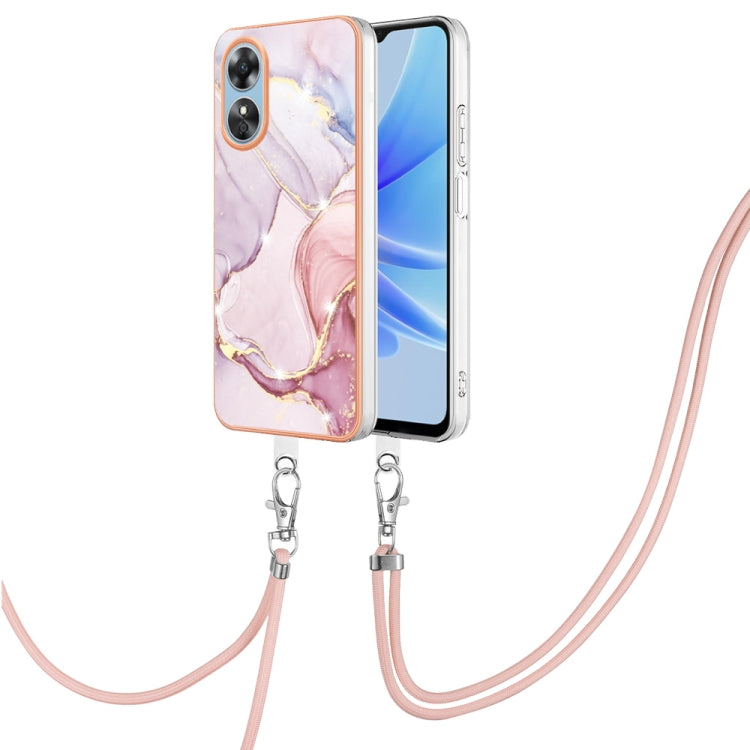 Electroplating Marble Dual-side IMD Phone Case with Lanyard, For OnePlus 10T 5G / Ace Pro, For Motorola Moto E22, For Motorola Moto E32 4G / E32s, For OPPO A17