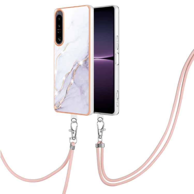 Electroplating Marble Dual-side IMD Phone Case with Lanyard, Series 1