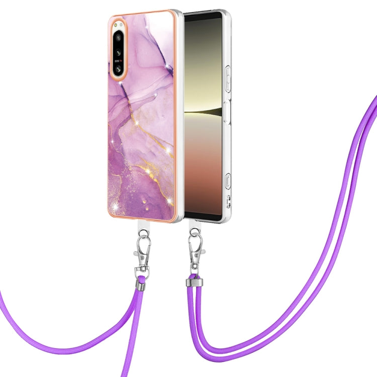 Electroplating Marble Dual-side IMD Phone Case with Lanyard, Series 2