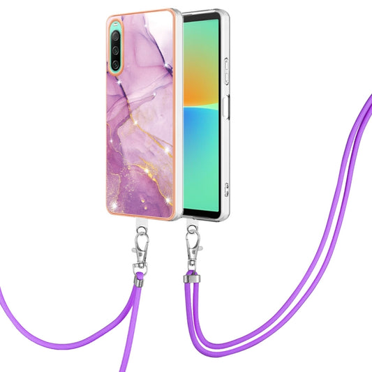 Electroplating Marble Dual-side IMD Phone Case with Lanyard, Series 3