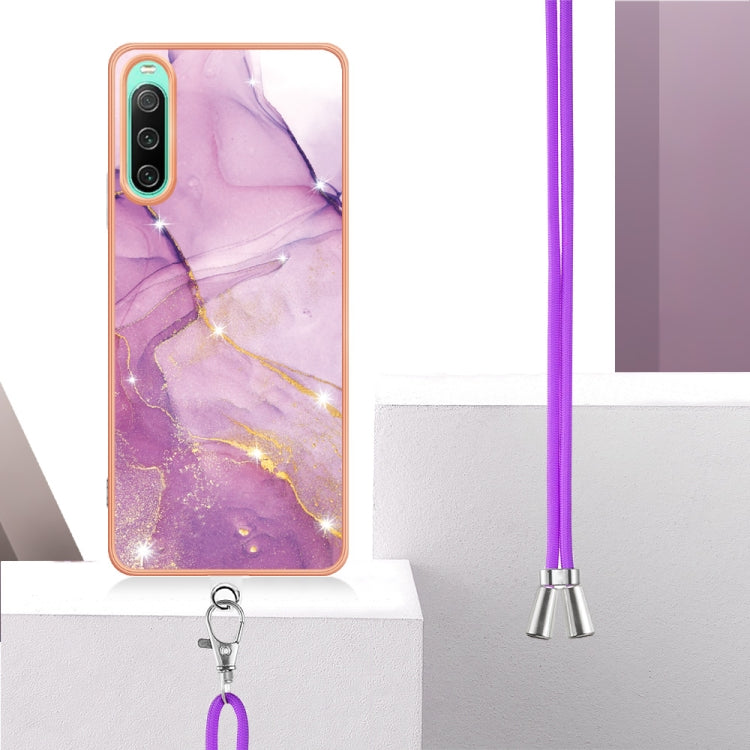 Electroplating Marble Dual-side IMD Phone Case with Lanyard, Series 3