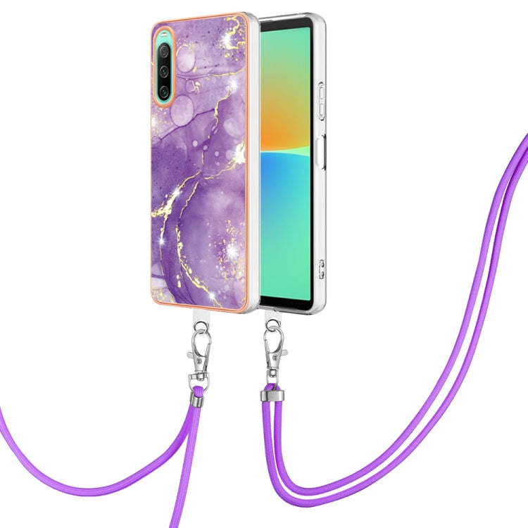 Electroplating Marble Dual-side IMD Phone Case with Lanyard, Series 3