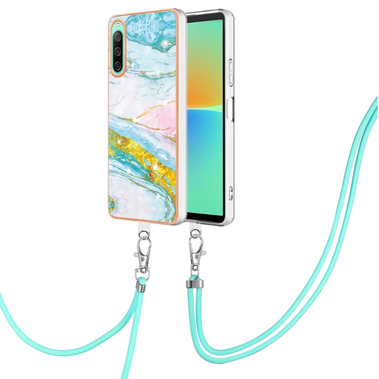 Electroplating Marble Dual-side IMD Phone Case with Lanyard, Series 3