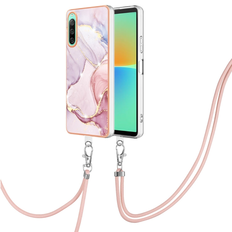 Electroplating Marble Dual-side IMD Phone Case with Lanyard, Series 3