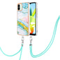 Electroplating Marble Dual-side IMD Phone Case with Lanyard, Series 2