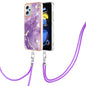 Electroplating Marble Dual-side IMD Phone Case with Lanyard, For Xiaomi Redmi Note 11T Pro / Note 11T Pro+, For Xiaomi Poco M4 Pro 4G, For Xiaomi Poco X4 Pro 5G