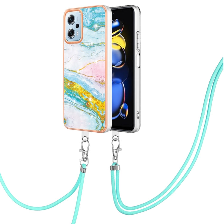 Electroplating Marble Dual-side IMD Phone Case with Lanyard, Series 2